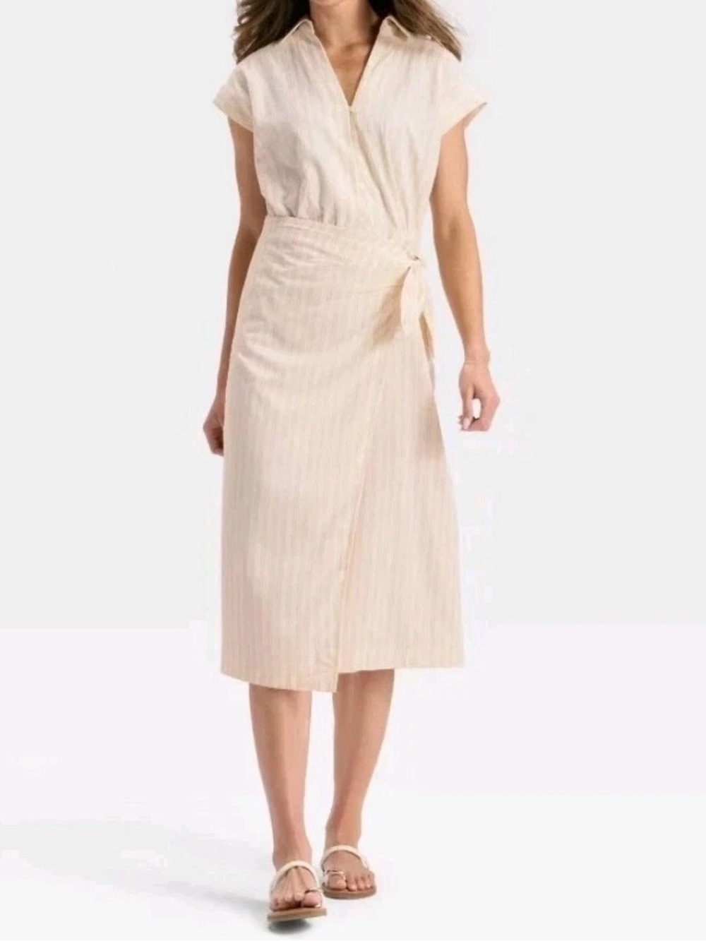 Universal Thread Cream Midi Wrap Dress